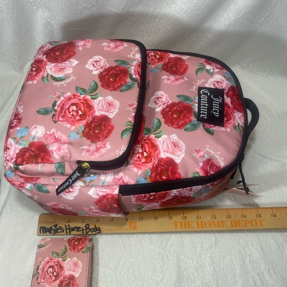 Juicy couture Womans bag backpack wallet 2pc set blush pink floral roses BNWT main image 10